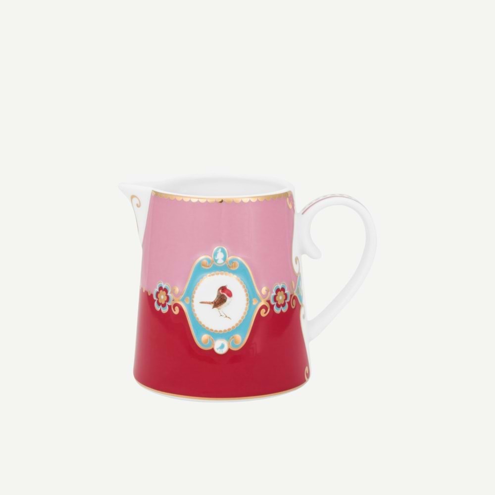 Love Birds Kırmızı Pembe Porselen Sütlük 270 ml