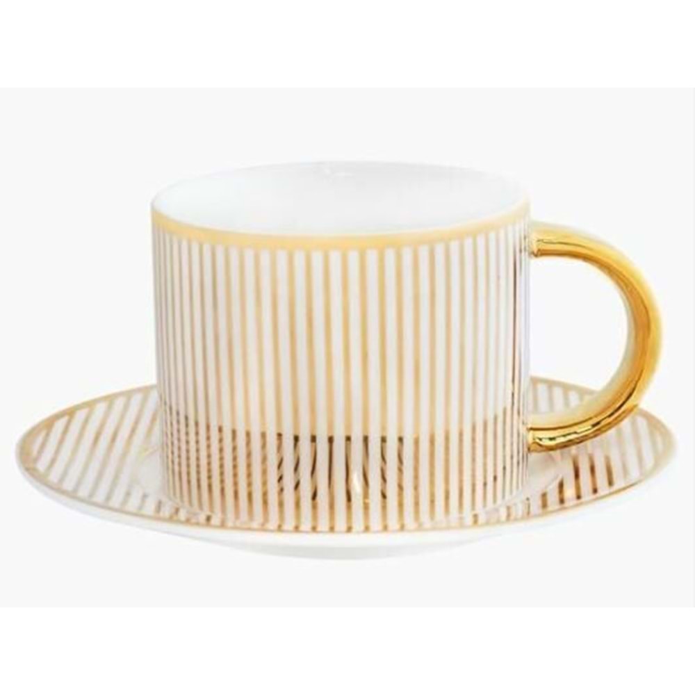 Teacup & Saucer Pinstripe Ivory