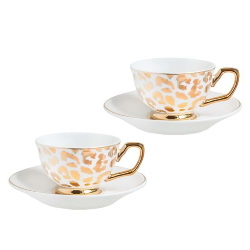 Gold Leopar2 li Kahve Fincanı