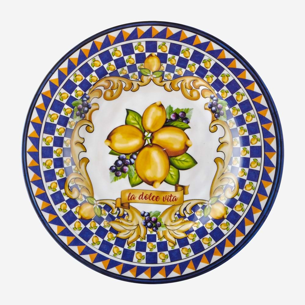 Capri Mavi Limon Buketi Tabak 21,5cm
