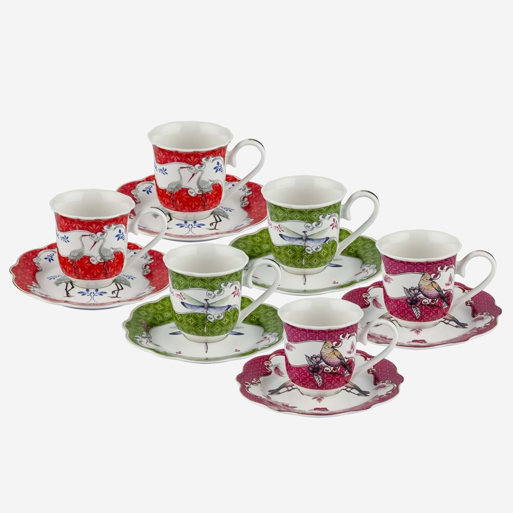 Chiara Alessi Mix Porselen Kahve Fincan Seti 90 Ml