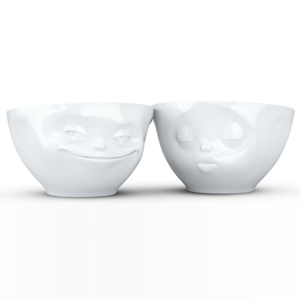 Grinning & Kissing Beyaz İkili Kase Set 200 ml