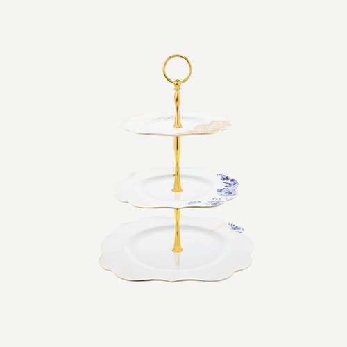 Pip Studio Mavi Beyaz Porselen 3 Katlı Servis 28 Cm 51018070